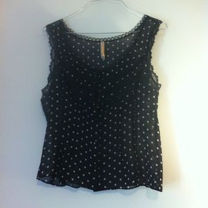 gilligan and o'malley top polka dot sheer